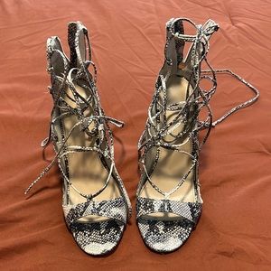Snake Skin Laced Heels